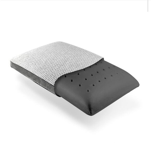 MEMORY FOAM CHARCOAL ANTI-BACTERIAL PILLOW ODOR ELIMINATING VENTILATED GREY 1 - Picture 4 of 6